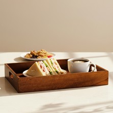 Snippy Vael - Ahşap Çay Kahve Kahvaltılık Sunum Tepsisi