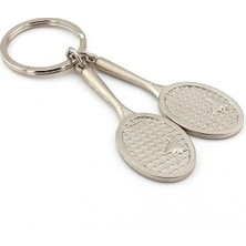 Herşey Nota Tenis Roketi 2'li Metal Anahtarlık Gümüş