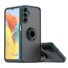Gpack Samsung Galaxy A17 Uyumlu Kılıf Montreal Yüzüklü Mıknatıslı Silikon Koyu Yeşil