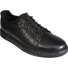 Yaz Kış Ayakkabı Yazkış Erkek Siyah Kahverengi Cilt Lastikli Termo Taban Casual Ayakkabı