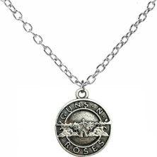 Guns N' Roses Rock Metal Grup Temalı Yuvarlak Zincir Kolye – 60 cm Unisex Takı
