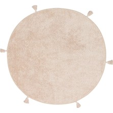 Kalesta Halı Candy Baby Plaın Beıge %100 Pamuk Naturel Malzeme ile Üretilmiş Kaymaz Bebek Çocuk Halısı