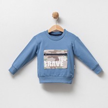 Overdo Erkek Çocuk %100 Pamuklu Kamuflaj Cepli Sweatshirt