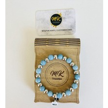 MK Tasarım Gerçek Mavi Kuvars Taşı Bileklik | Özel Kutusunda | Müşteri Kartlı MK.022.001