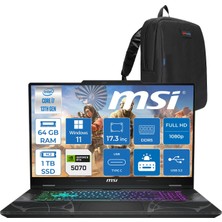 MSI Msı Cyborg 17 Intel Core I7 13620H 64GB Ddr5 1tb SSD RTX5070 Gddr7 8gb Windows 11 Home 17.3" Fullhd (1920X1080) 144HZ IPS Taşınabilir Bilgisayar B13WGKG251XTRH28 + Zetta Çanta