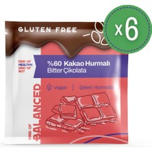 Kind Of Balanced %60 Kakao Hurmalı Glütensiz Bitter Çikolata 40 gr x 6 Adet