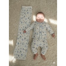 ruhaay Bebek Pamuk Kundak Battaniyeli (85X85) Baskılı Uzun Kollu Mevsimlik Takım