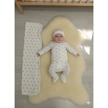 ruhaay Bebek Pamuk Kundak Battaniyeli (85X85) Baskılı Uzun Kollu Mevsimlik Takım
