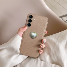 Samsung Galaxy A17 Uyumlu Kılıf Zebana Velvix Silikon Kılıf Açık Kahverengi