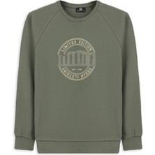 Kiğılı Bisiklet Yaka Regular Fit Baskılı Pamuk Sweatshirt