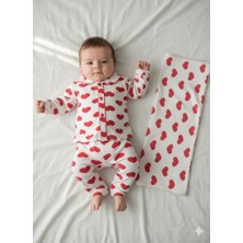 ruhaay Bebek Pamuk Kundak Battaniyeli (85X85) Baskılı Uzun Kollu Mevsimlik Takım