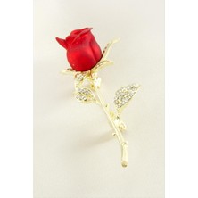 LTG Nova Gül Mineli Taşlı Broş