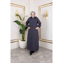 Nevayla Moda Kapüşonlu Kapitone Mont / GRI-M104