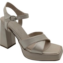 Çiğdem Kundura Nyvella-1 | Kadın Platform Topuklu Ayakkabı - Bej - 35