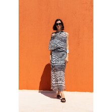 Kameya Tek Omuz Drapeli Elbise 25S40775