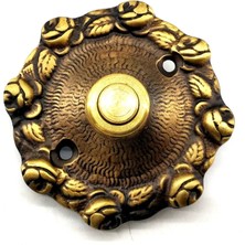 LTG Nova Antika Tarz Dekoratif Pirinç Güllü Kapı Zili - 75MM, Antik