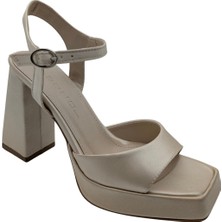 Çiğdem Kundura Nyvella| Kadın Platform Topuklu Ayakkabı - Bej - 35