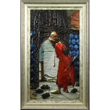 E38 El Işçiliği Kaplumbağa Terbiyecisi Aliminyum Kabartma Tablo 48X77 CM-6385