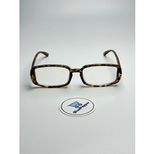 Toms V4 Leopar Dikdörtgen Mavi Işık Filtreli Ekran Gözlüğü Optik Uyumlu Camları Değişir 52-20-146