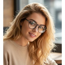 Toms V6 Yuvarlak Mavi Işık Filtreli Ekran Gözlüğü Optik Uyumlu Camları Değişebilir 50 Ekartman