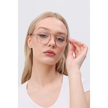 Vitrum Nude Köşeli Unisex Şeffaf Camlı Mavi Işık Korumalı Gözlük Optik Uyumlu Camları Değişebilir