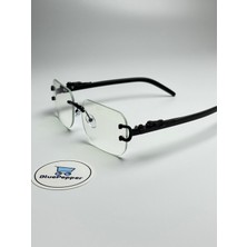 Cartyy V9 Dikdörtgen Model Jaguar Detaylı Mavi Işık Filtreli Ekran Gözlüğü Siyah Renk 59 Ekartman