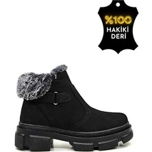 DONDUK Kadın Hakiki Nubuk Deri Içi Kürklü Kısa Bot