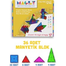 Scntoys Manyetik Yapı Blokları Çocuklar Için Renkli 3 Boyutlu 36 Parça Manyetik Karo Oyun Seti Orijinal