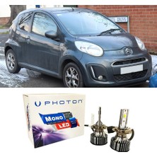 Photon Citroen C1 Uzun + Kısa Far Ampulü H4 Mono Yeni Seri Beyaz 2005-2014