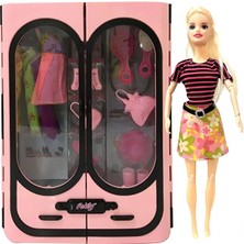 Scntoys Anlily Bebek ve Elbise Dolabı Oyuncak Bebek ve Gardropu Evcilik Seti