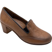 Çiğdem Kundura Vorlag | Hakiki Deri Klasik Topuklu Ayakkabı - Taba - 38