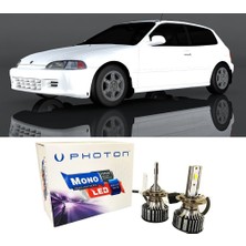 Photon Honda Civic Uzun + Kısa Far Ampulü H4 Mono Yeni Seri Beyaz 1992-1995