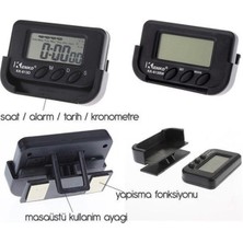 Senson Ev ve Araç Tipi Dijital Saat Kronometreli Alarmlı Pilli Saat (5224)