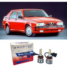 Photon Alfa Romeo 75 Uzun + Kısa Far Ampulü H4 Duo Yeni Seri Beyaz 1985-1992