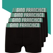 Gino Francisco Pamuklu Esnek 4'lü Kutusuz Comfort Yeşil Erkek Boxer - Mood Collection