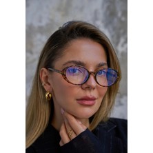 Toms V3 Leopar Oval Mavi Işık Filtreli Ekran Gözlüğü Optik Uyumlu Camları Değişebilir 53-12-142