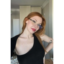 Cartyy V10 Dikdörtgen Model Jaguar Detaylı Mavi Işık Filtreli Ekran Gözlüğü Gold Renk 59 Ekartman