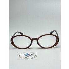 Toms V3 Kahverengi Oval Mavi Işık Filtreli Ekran Gözlüğü Optik Uyumlu Camları Değişebilir 53-12-142