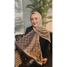 Verahed G Desenli Çift Taraflı Kaşmir Ipek Şal Büyük Boy Kadın Omuz ve Boyun Şalı