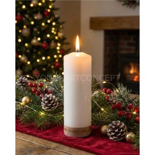 Tutku Home Silindir Mum 20 cm Boy 7 cm En Beyaz