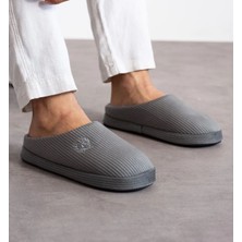 Redtan Gri Erkek Ev Terliği | Ortopedik | Yumuşak Tabanlı | Içi Kürklü Damat Terliği & Çeyizlik