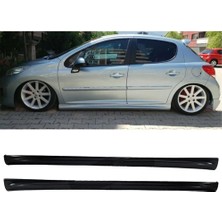 Hasakman Peugeot 207 Yan Marşpiyel Seti Plastik 2 Adet Mat Siyah Karlık+Ek+Bodykit