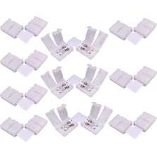 Powerr Led Aydınlatma 8 mm Tek Renk Şerit L Birleştirme Aparatı Lehimsiz 2 Pin 10 Adet