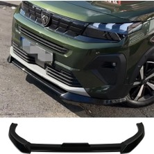 Hasakman Peugeot Partner Ön Lip Parlak Siyah Plastik Ön Ek Karlık 2021 2022 2023 2024 2025 Karlık+Bodykit+Ek