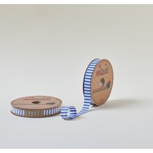 BT Teknik Biye Kalın Çizgili Katlı F01 Mavi 2 cm 25 Metre %65 Koton %35 Polyester