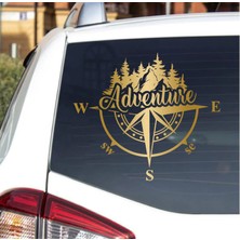 Sticker Usta Pusula ve Macera Sticker - Adventure 4x4 Off Road Pickup Sticker - Araba Oto Karavan Sticker 00302
