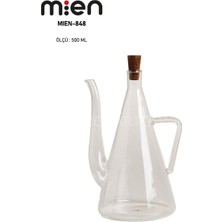 Mien Akasya Tıpalı Cam Yağdanlık 500 ml MİEN-1J10 Şeffaf