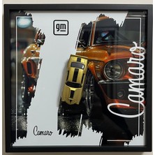 Hot Wheels Camaro 20X20 cm Çerçeveli Metal Levha Baskılı Hediyelik