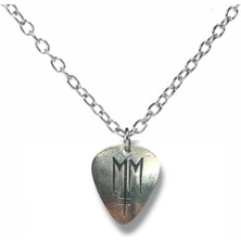 Marilyn Manson Rock Grubu Pena Şeklinde Çift Taraflı Rock Işaretli Metal Unisex Kolye