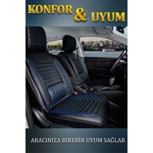 Castor Otomotiv Castor Volkswagen Polo Eski Lüx Deri Oto Koltuk Kılıfı Ön Arka Takım Elit Serisi Siyah Mavi